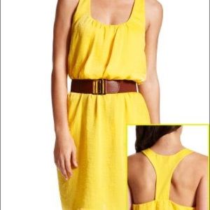 Yellow Racer Back Dress with pockets